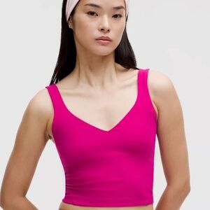 lululemon athletica Fuchsia Pink V-Neck Crop Top